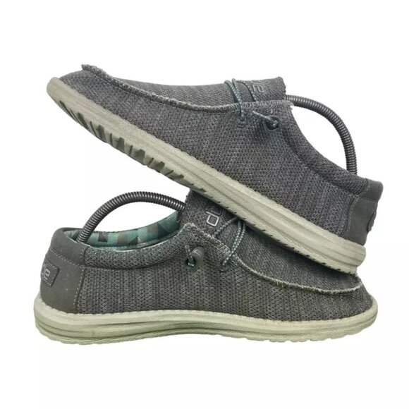 Hey Dude Wally Sox Charcoal Gray Slip On Boat Casual Shoes Mens Size 9 - Picture 4 of 7